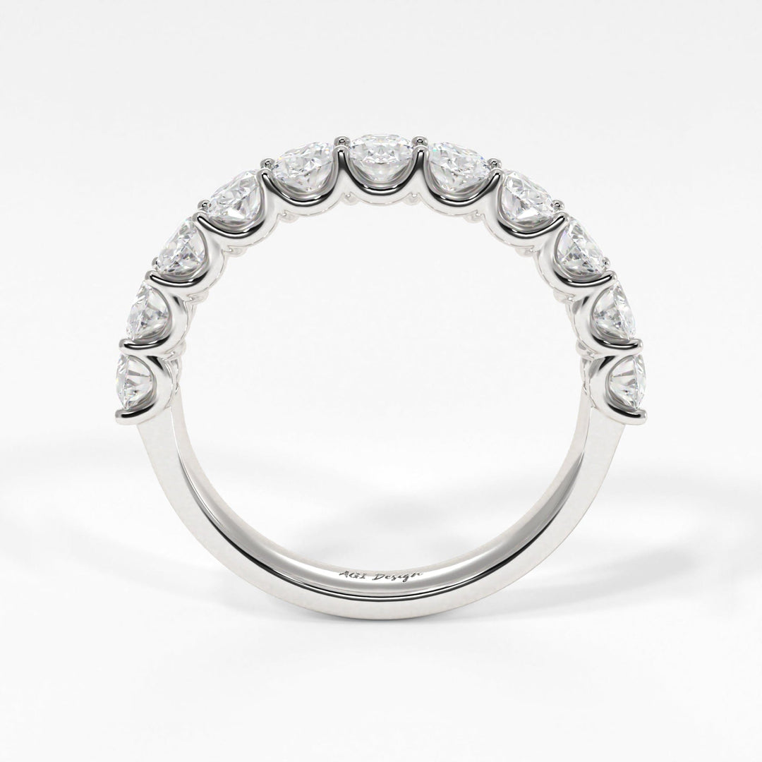 AGI Design Nika Oval Lab-Created Diamonds Wedding Band