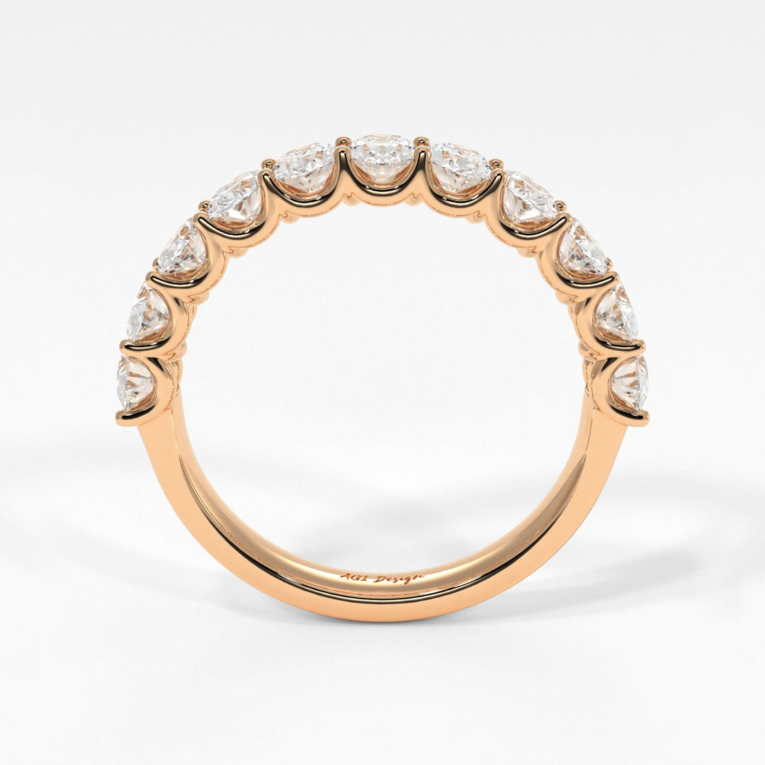 AGI Design Nika Oval Lab-Created Diamonds Wedding Band