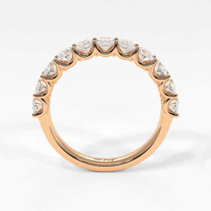AGI Design Nika Oval Lab-Created Diamonds Wedding Band