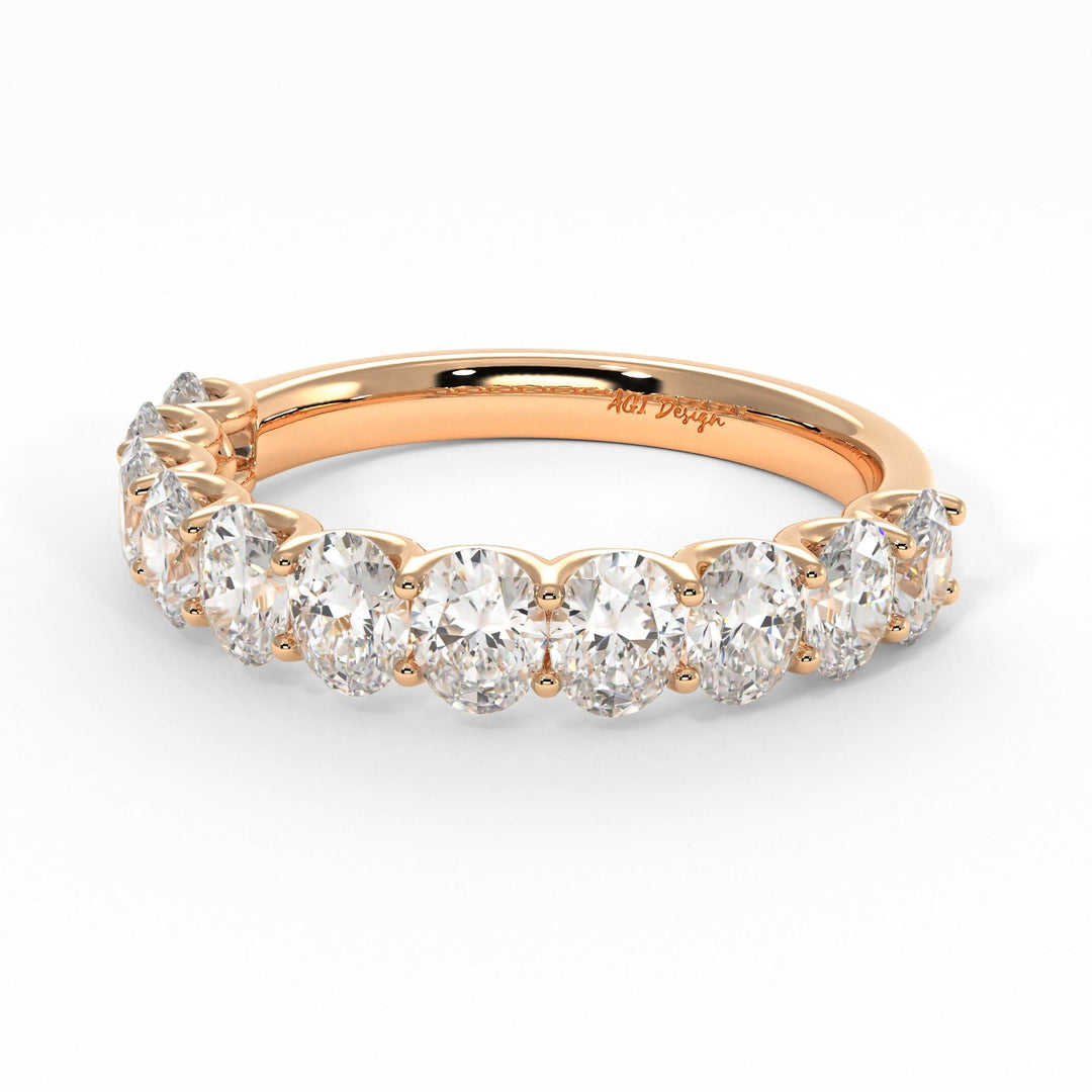 AGI Design Nika Oval Lab-Created Diamonds Wedding Band