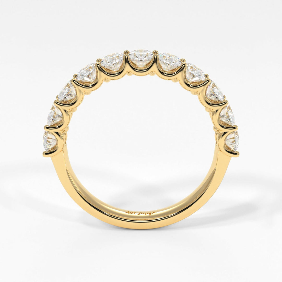 AGI Design Nika Oval Lab-Created Diamonds Wedding Band