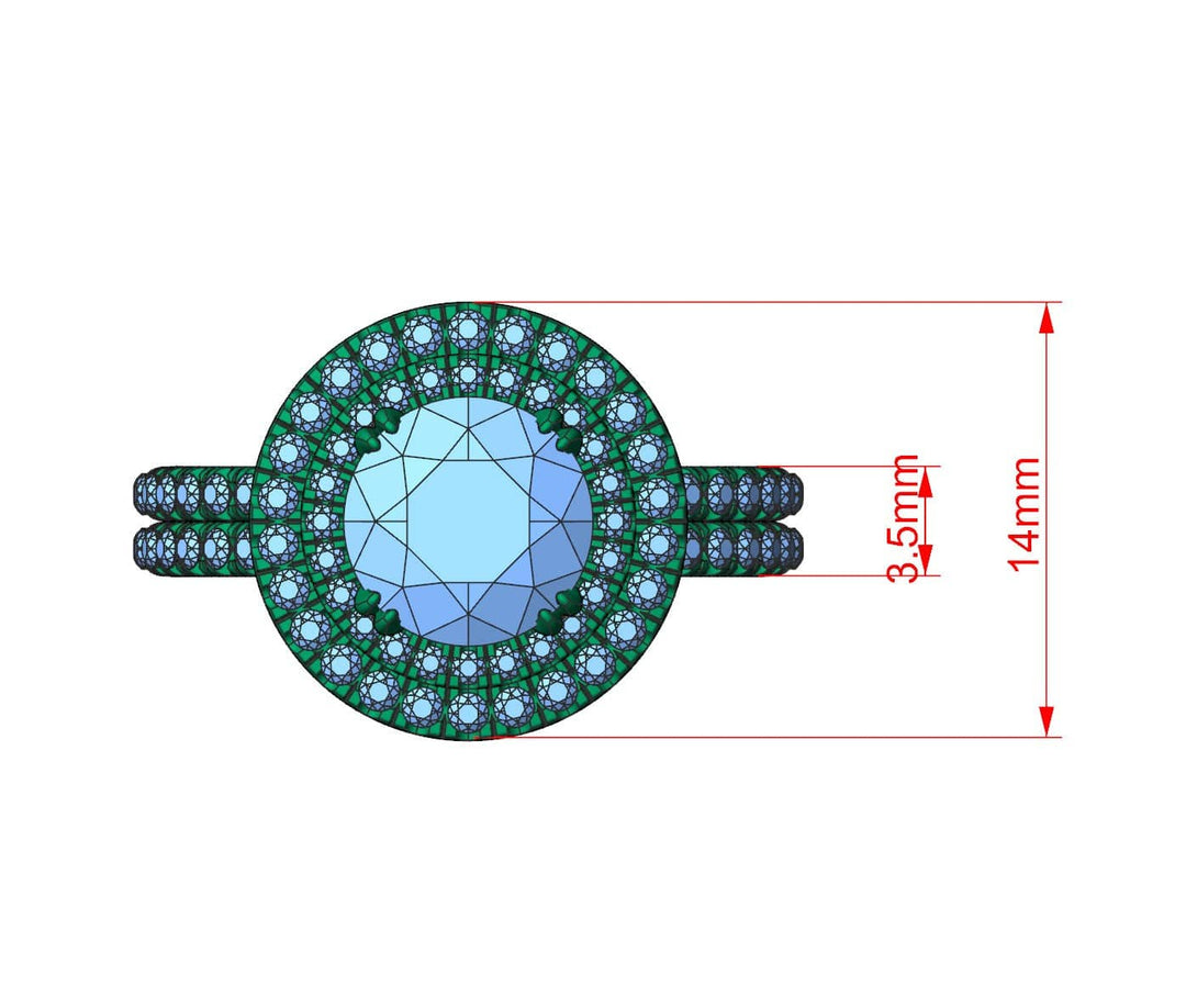 AGI Design Nola 2ct Round Moissanite Engagement Ring