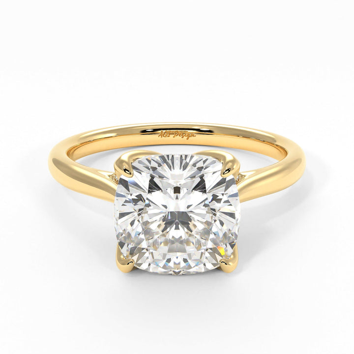 AGIDesignShop Nora Cushion Cut Moissanite Tulip Engagement Ring