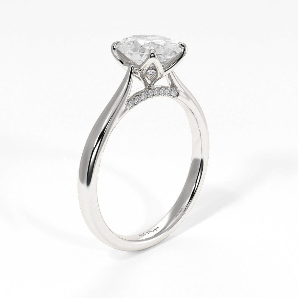 AGI Design Nora Oval Moissanite Tulip Engagement Ring