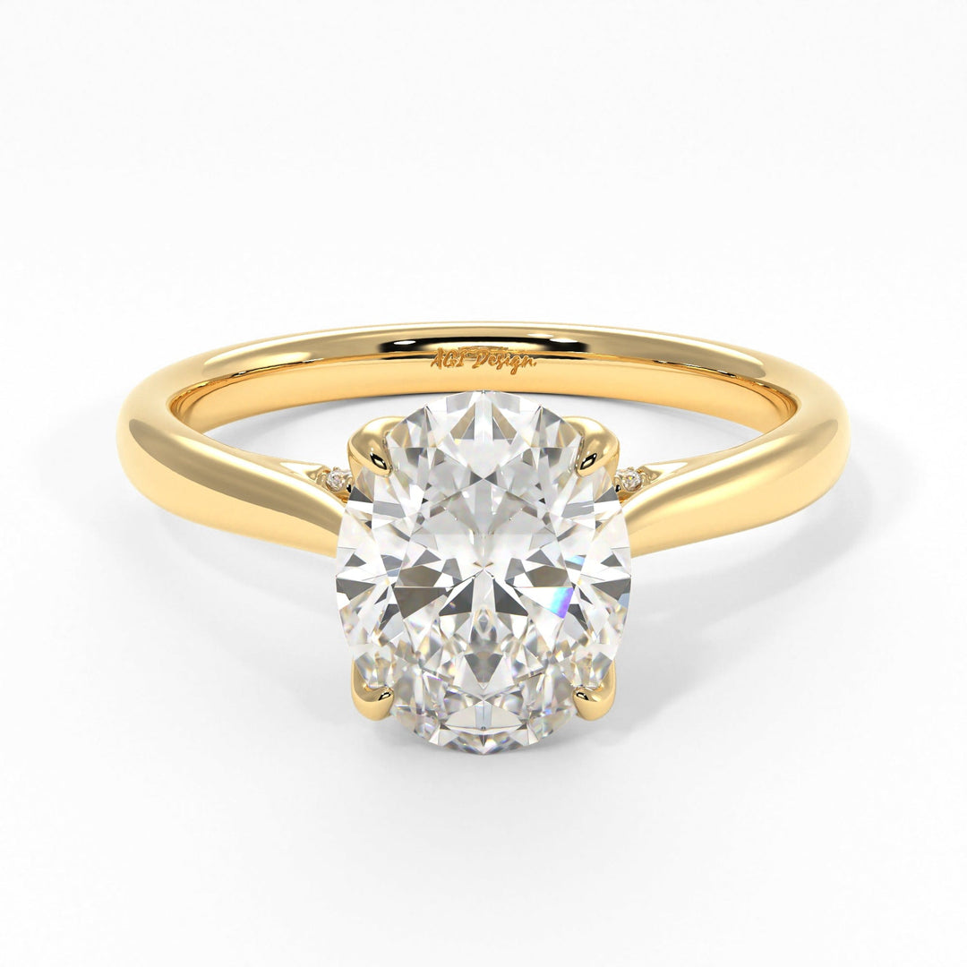 AGI Design Nora Oval Moissanite Tulip Engagement Ring