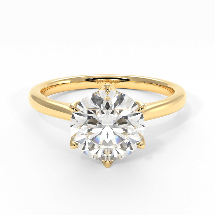AGIDesignShop Nora Round Moissanite Tulip Engagement Ring