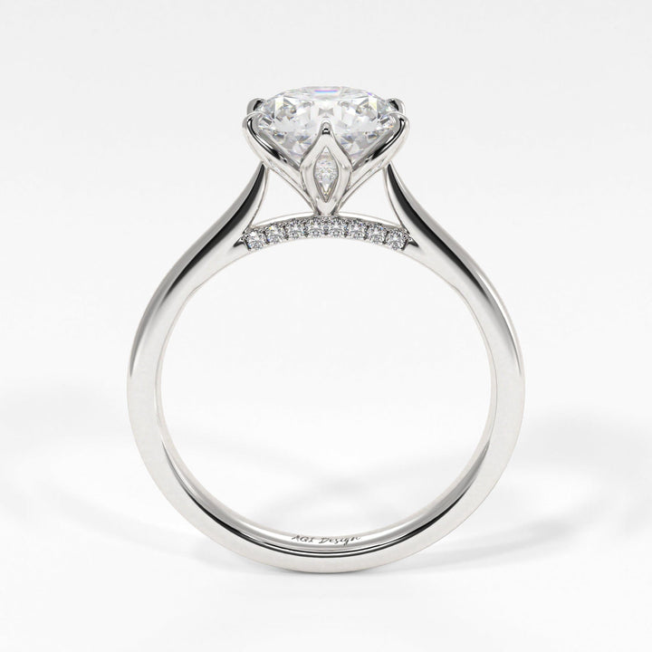AGIDesignShop Nora Round Moissanite Tulip Engagement Ring