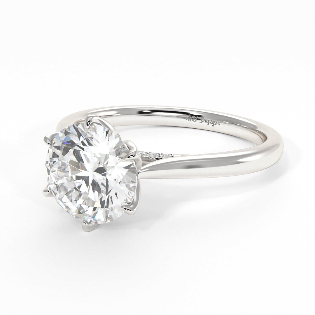 AGIDesignShop Nora Round Moissanite Tulip Engagement Ring
