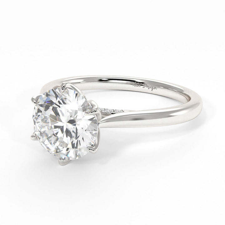 AGIDesignShop Nora Round Moissanite Tulip Engagement Ring
