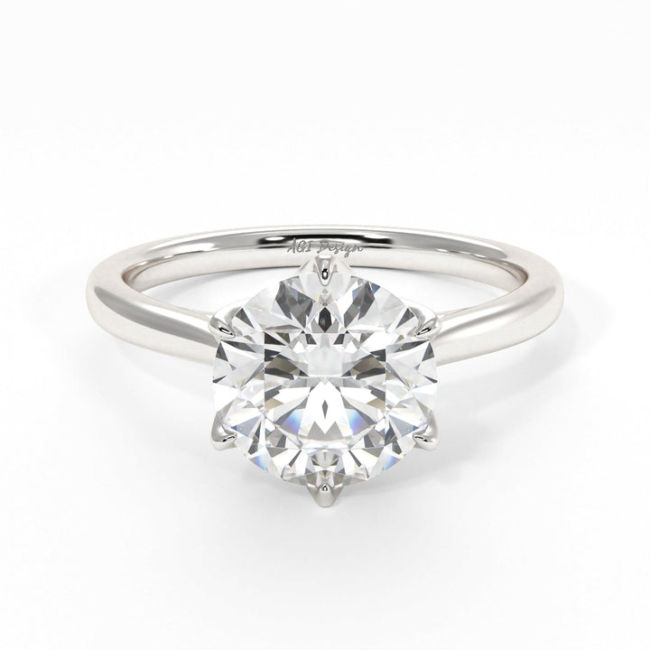 AGIDesignShop Nora Round Moissanite Tulip Engagement Ring