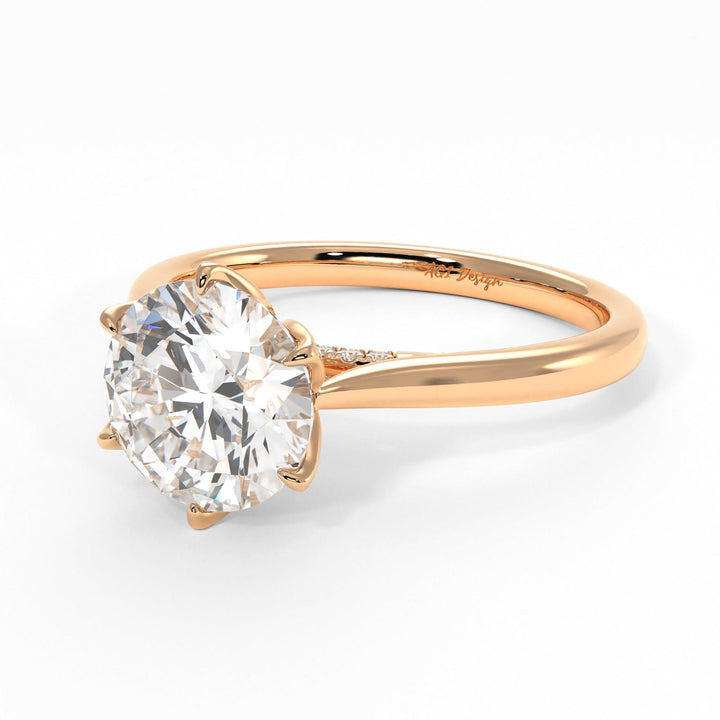 AGIDesignShop Nora Round Moissanite Tulip Engagement Ring