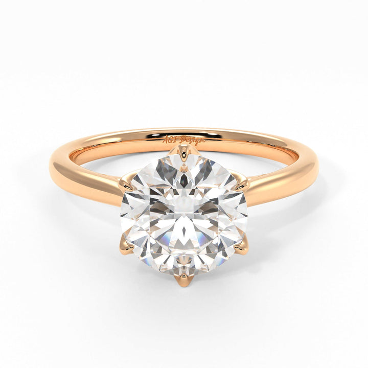 AGIDesignShop Nora Round Moissanite Tulip Engagement Ring
