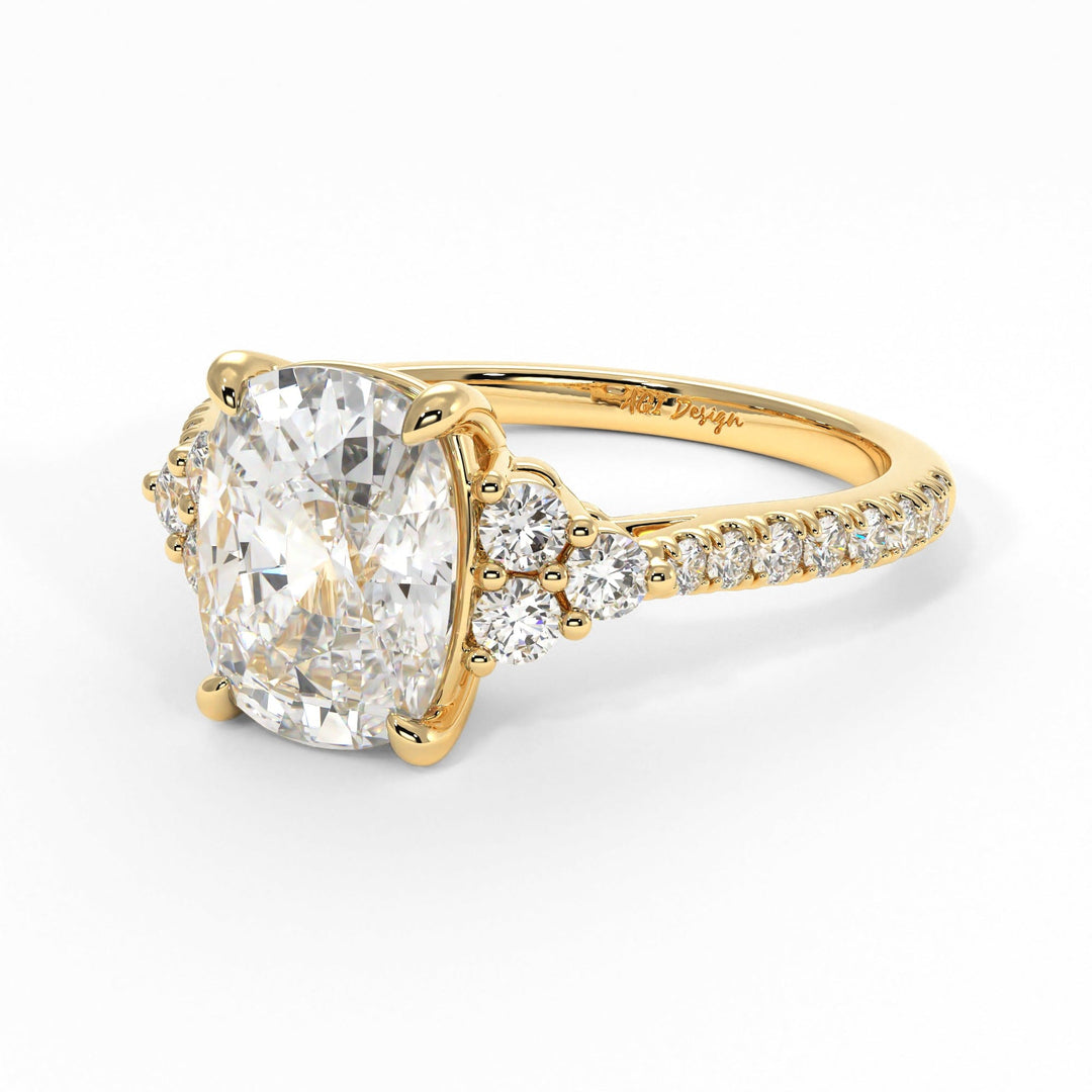 AGI Design Olivia Elongated Cushion Moissanite Engagement Ring