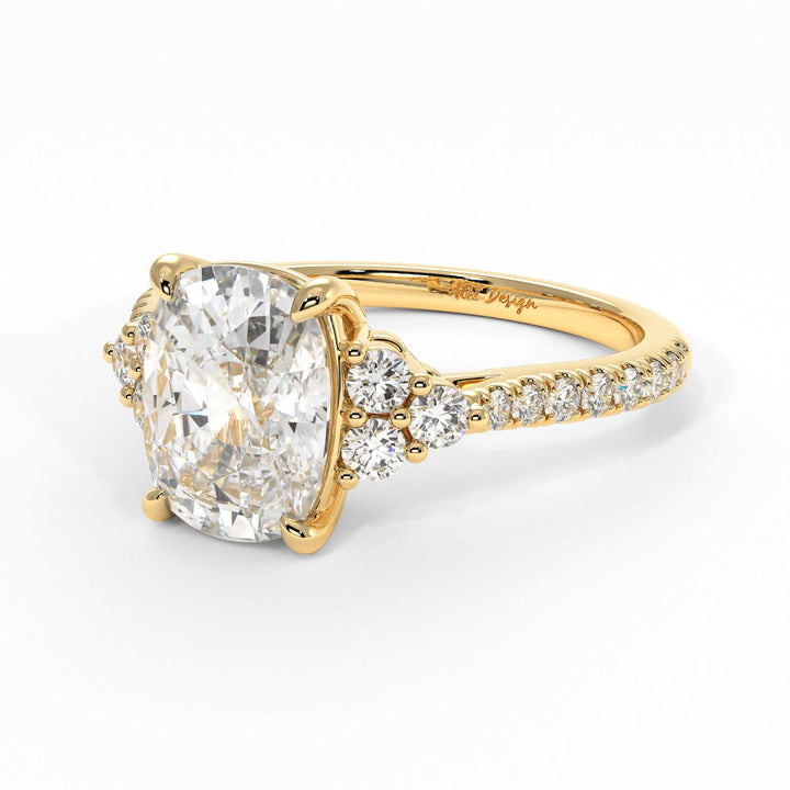 AGI Design Olivia Elongated Cushion Moissanite Engagement Ring