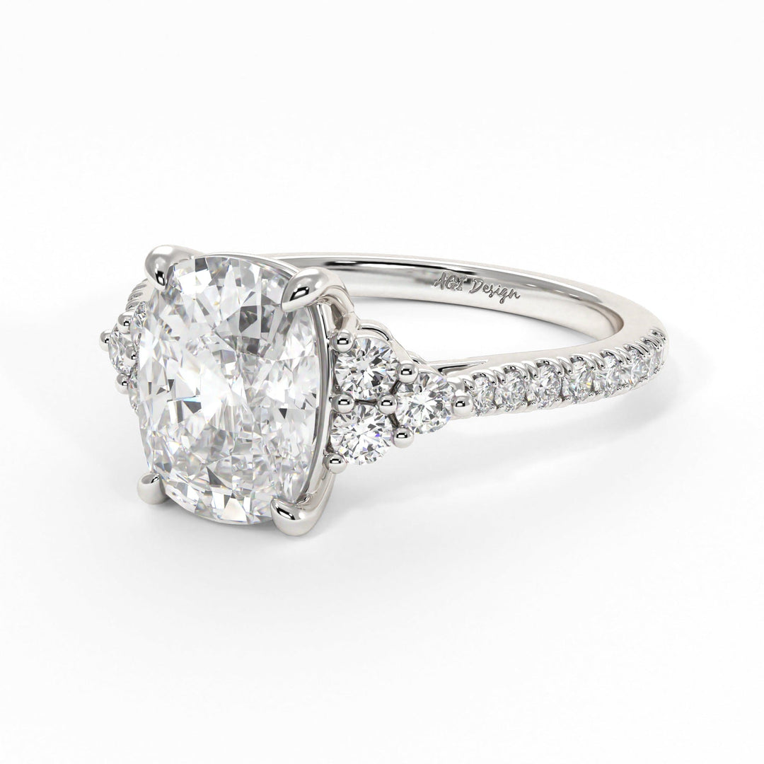AGI Design Olivia Elongated Cushion Moissanite Engagement Ring
