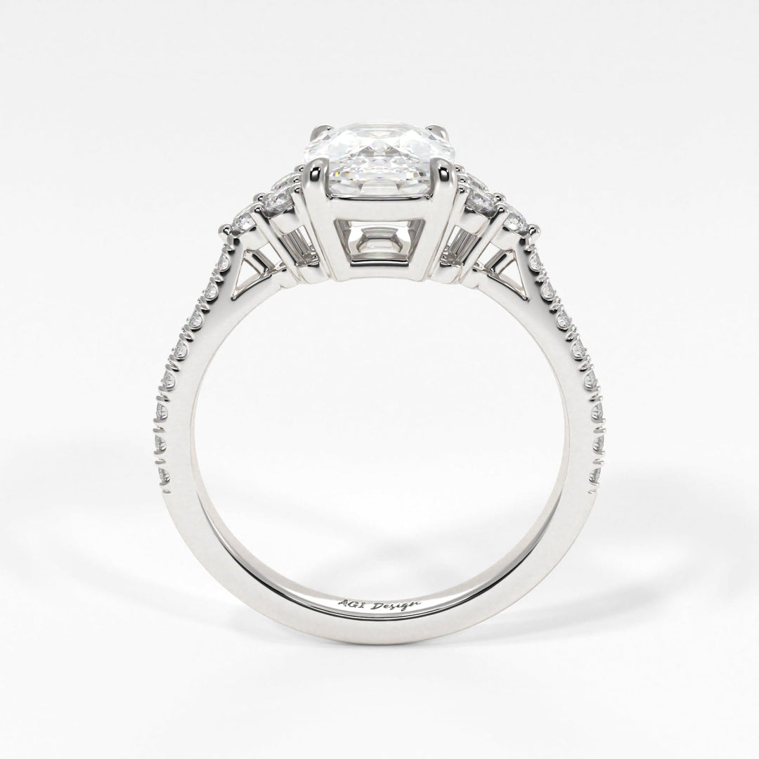 AGI Design Olivia Elongated Cushion Moissanite Engagement Ring
