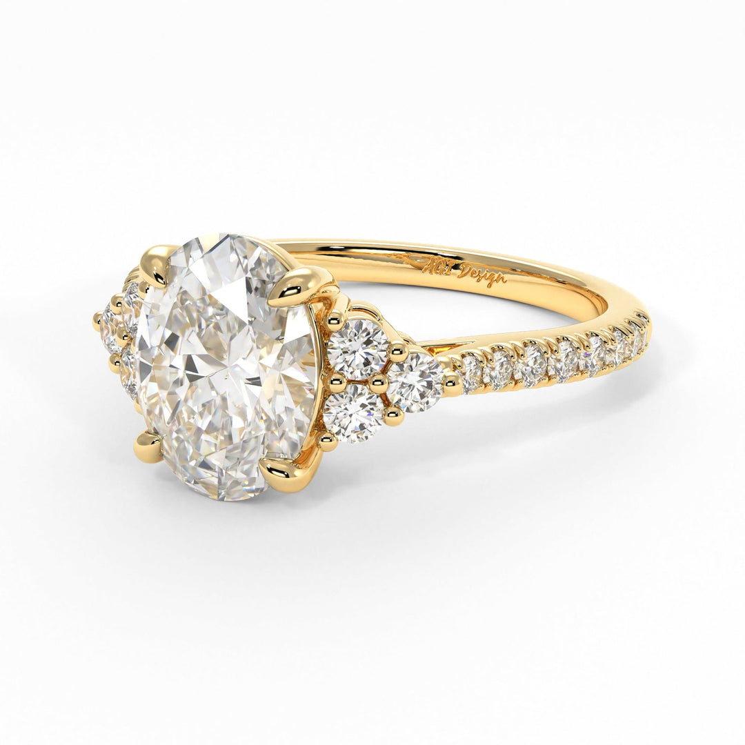 AGI Design Olivia Oval Moissanite Engagement Ring
