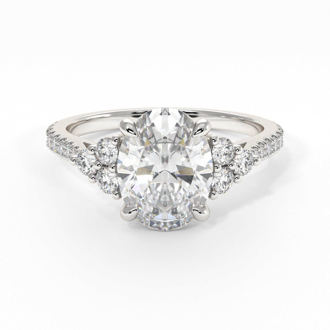 AGI Design Olivia Oval Moissanite Engagement Ring