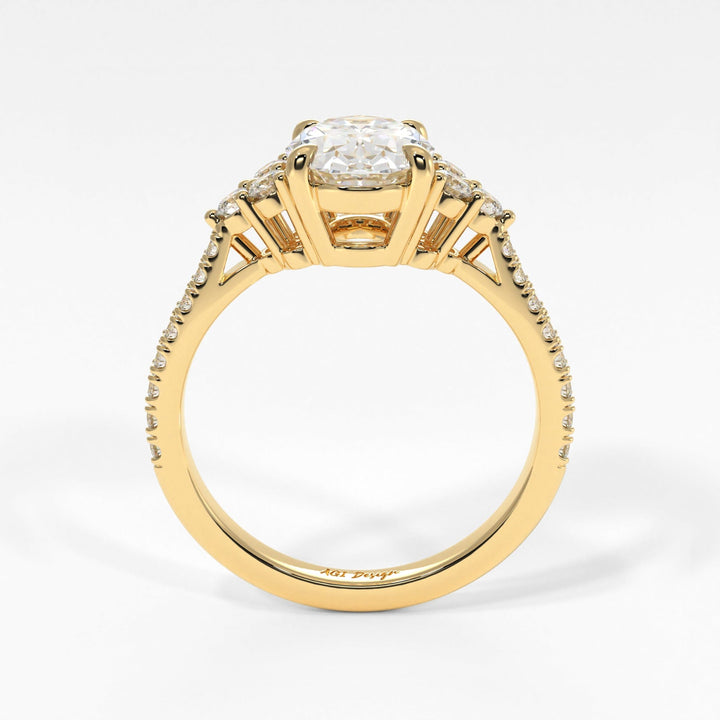 AGI Design Olivia Oval Moissanite Engagement Ring