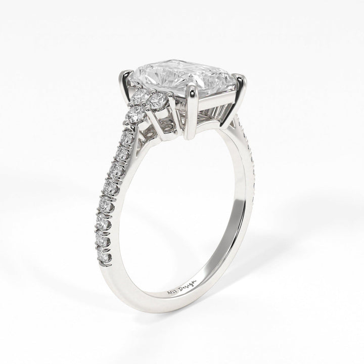 AGIDesignShop Olivia Radiant/Emerald Moissanite  Engagement Ring