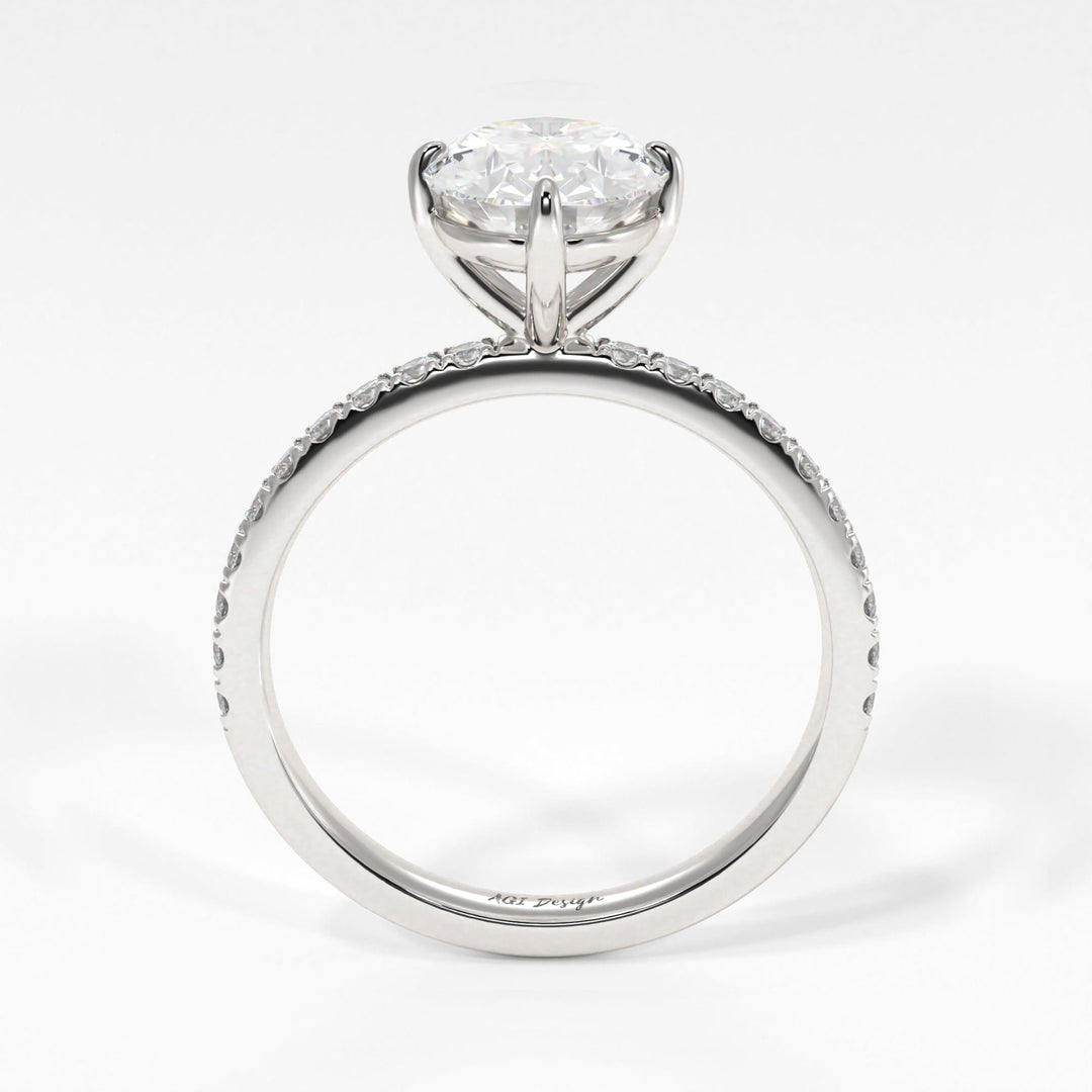 AGIDesignShop Patricia Oval Moissanite Engagement Ring