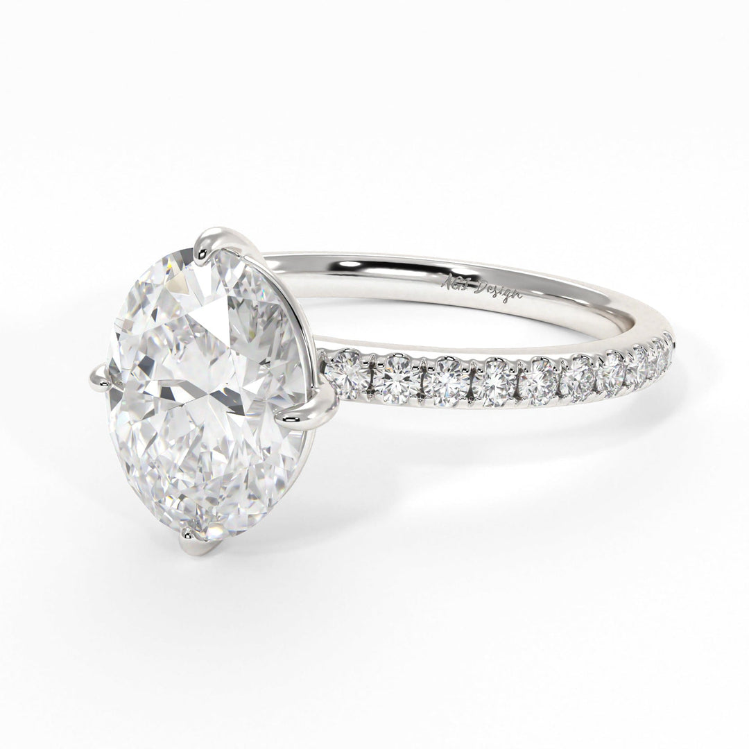 AGIDesignShop Patricia Oval Moissanite Engagement Ring