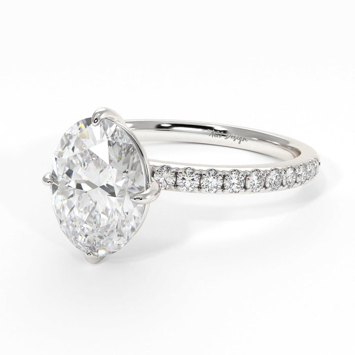 AGIDesignShop Patricia Oval Moissanite Engagement Ring