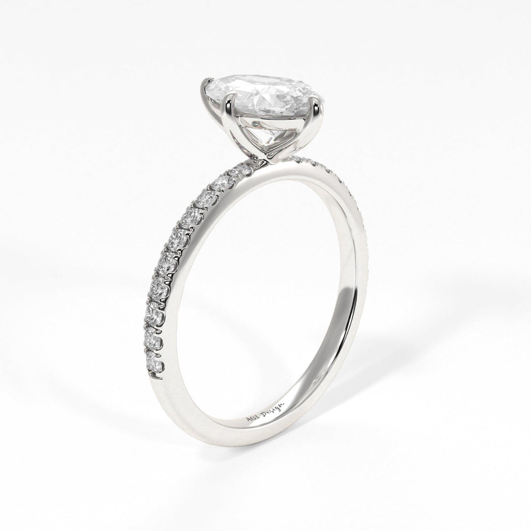 AGIDesignShop Patricia Pear Shape Moissanite  Engagement Ring