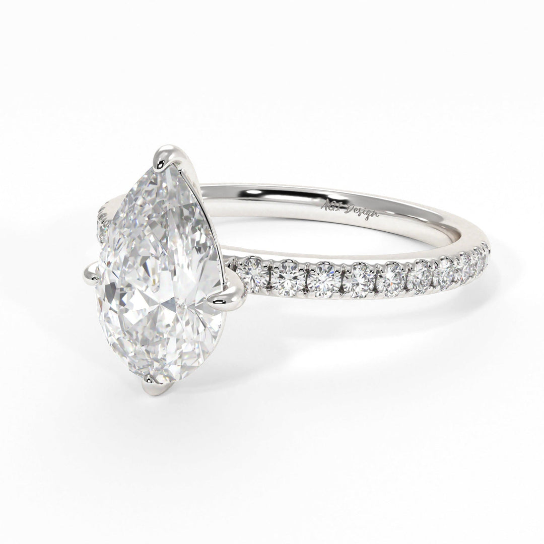 AGIDesignShop Patricia Pear Shape Moissanite  Engagement Ring