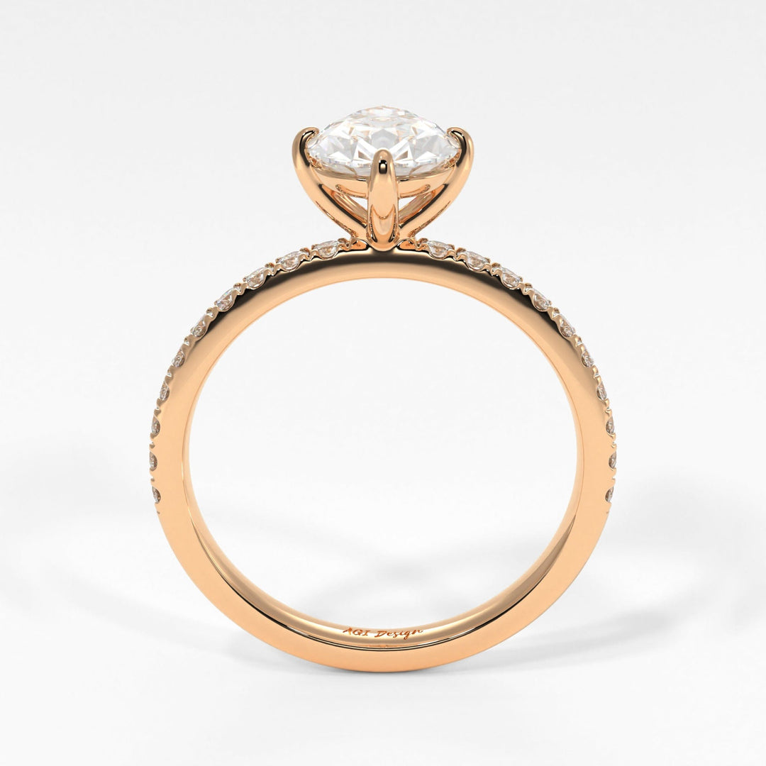 AGIDesignShop Patricia Pear Shape Moissanite  Engagement Ring