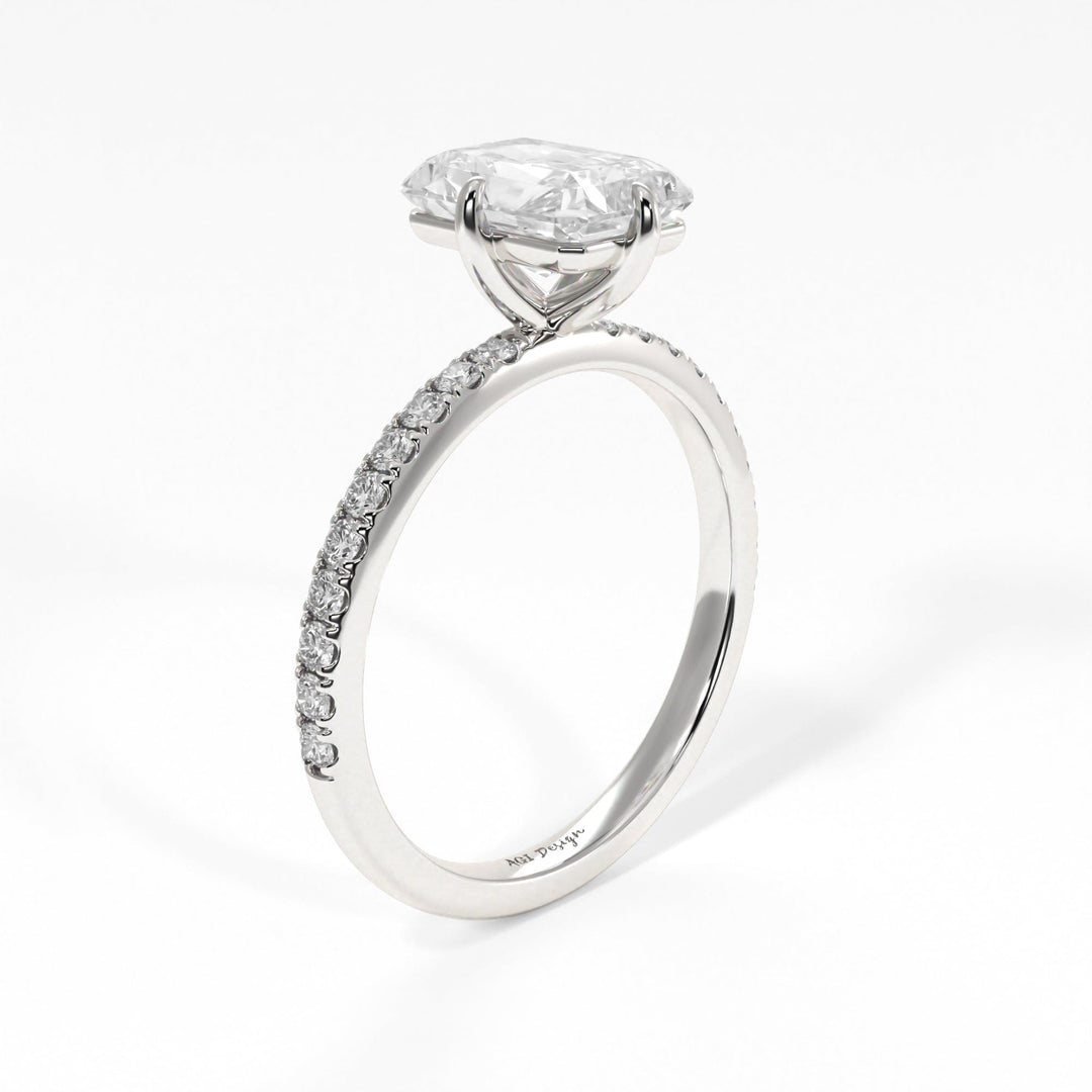 AGIDesignShop Patricia Radiant/Emerald Moissanite  Engagement Ring