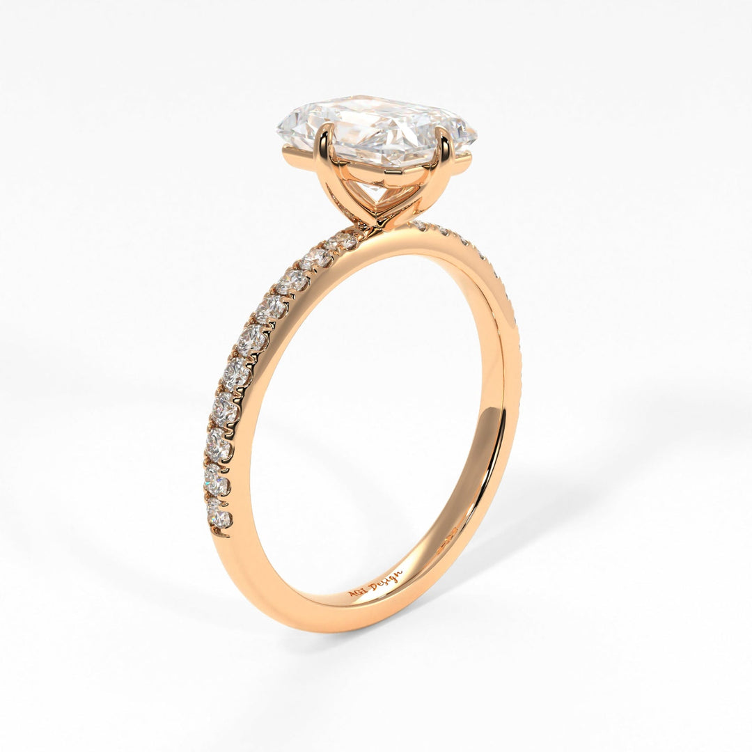 AGIDesignShop Patricia Radiant/Emerald Moissanite  Engagement Ring