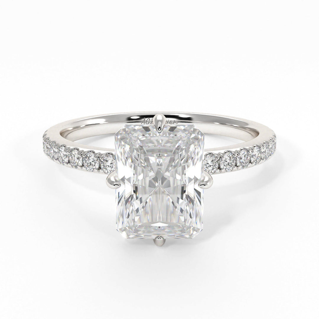 AGIDesignShop Patricia Radiant/Emerald Moissanite  Engagement Ring