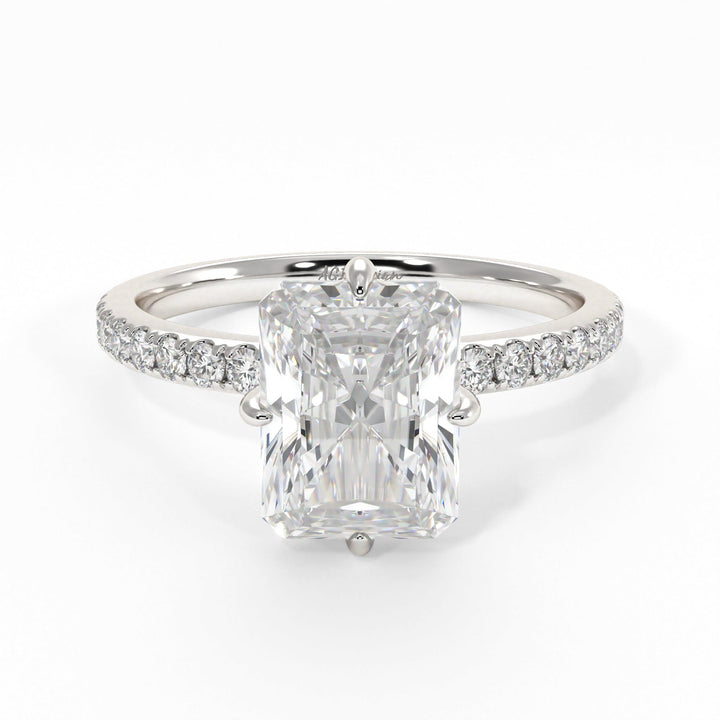 AGIDesignShop Patricia Radiant/Emerald Moissanite  Engagement Ring