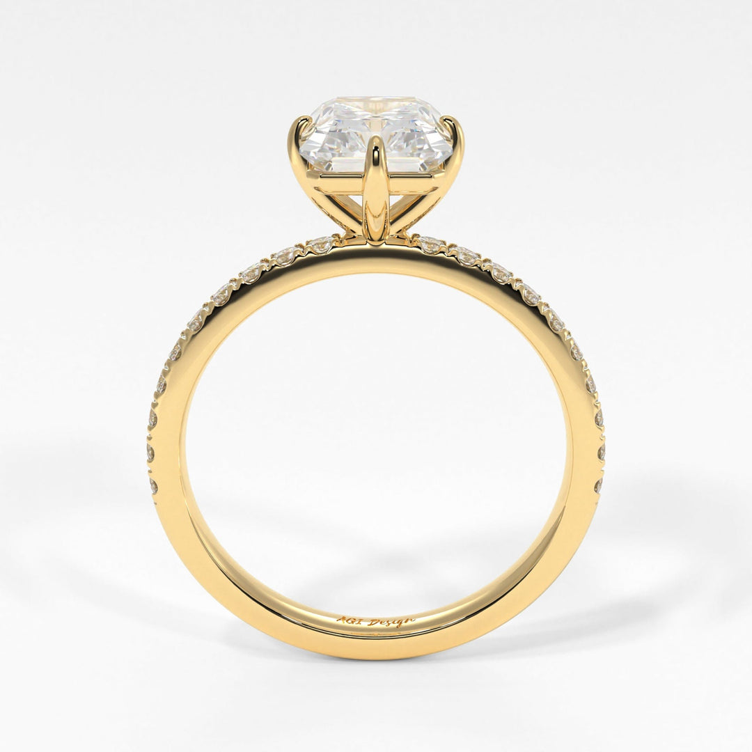 AGIDesignShop Patricia Radiant/Emerald Moissanite  Engagement Ring