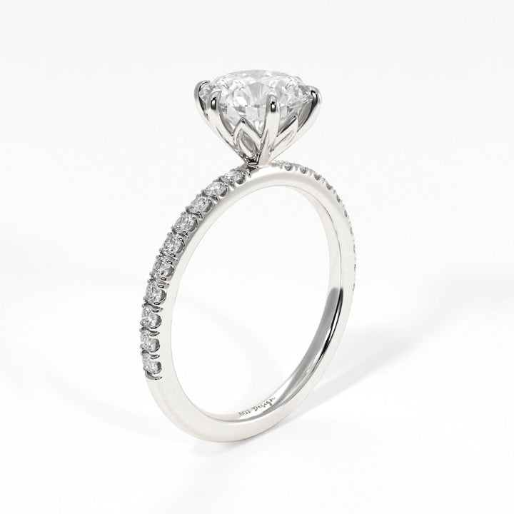 AGIDesignShop Rada Round Moissanite Tulip Engagement Ring