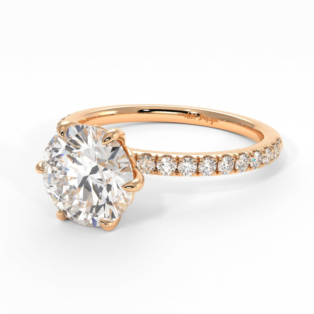 AGIDesignShop Rada Round Moissanite Tulip Engagement Ring