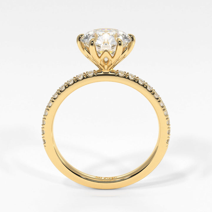 AGIDesignShop Rada Round Moissanite Tulip Engagement Ring