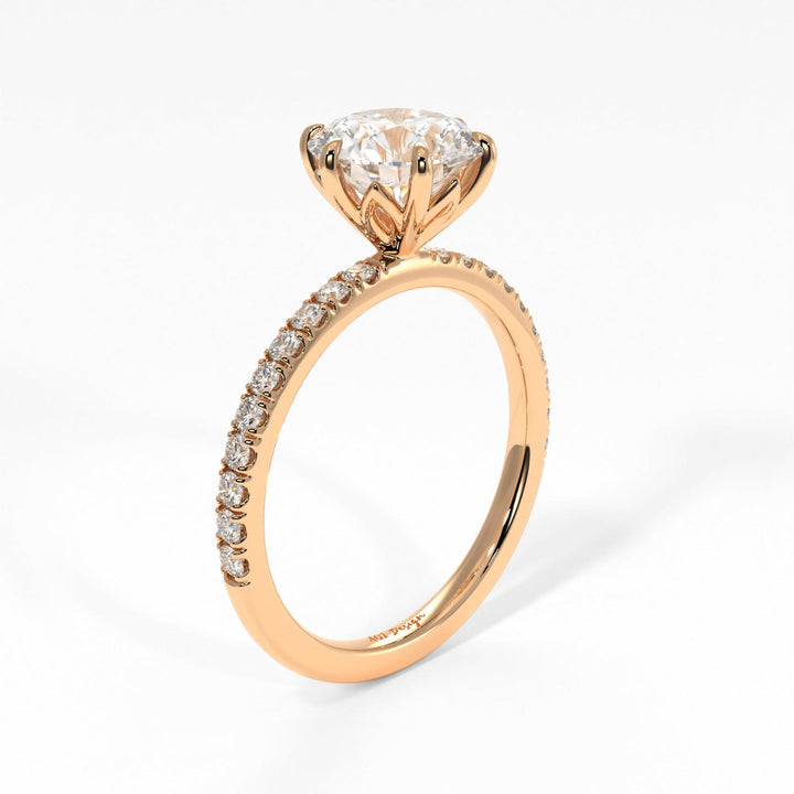 AGIDesignShop Rada Round Moissanite Tulip Engagement Ring