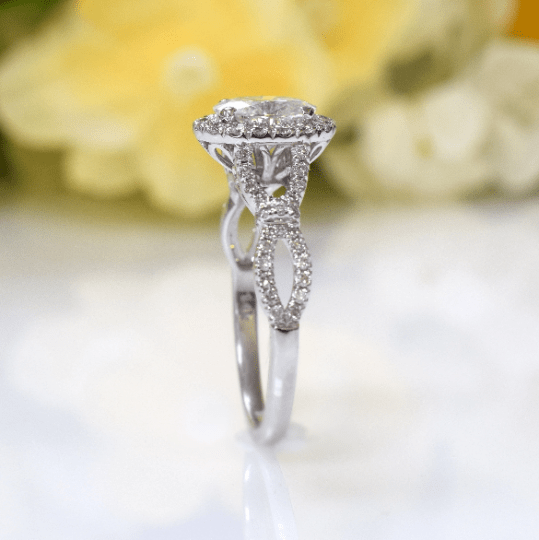 AGI Design Ready to Ship  Amelia 1ct Oval Moissanite Engagement Ring