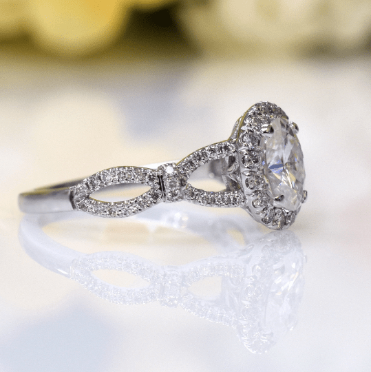 AGI Design Ready to Ship  Amelia 1ct Oval Moissanite Engagement Ring