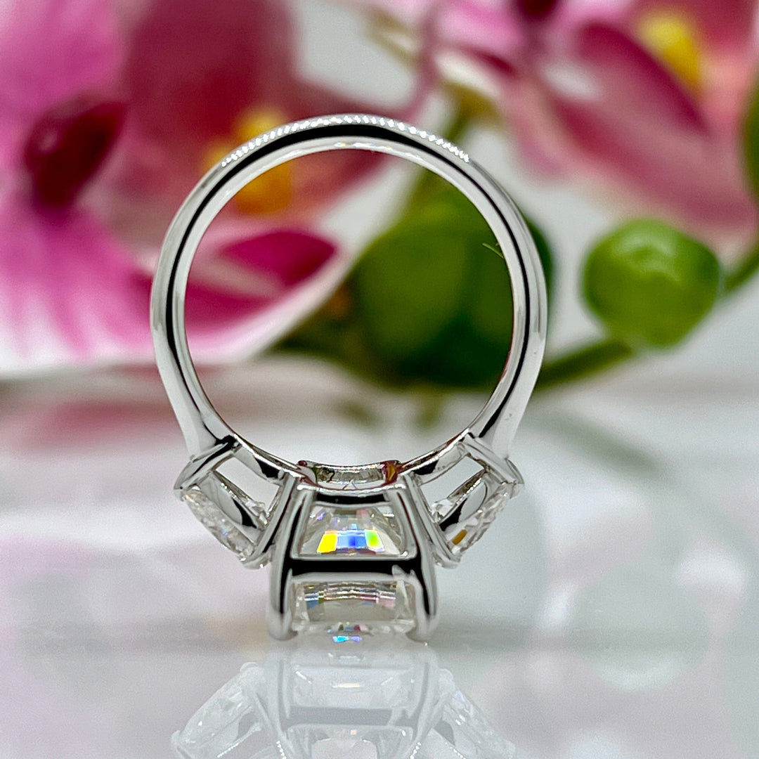 AGI Design Ready to Ship  Leah 5.3ct. Radiant And Pear Shape Moissanite Engagement Ring