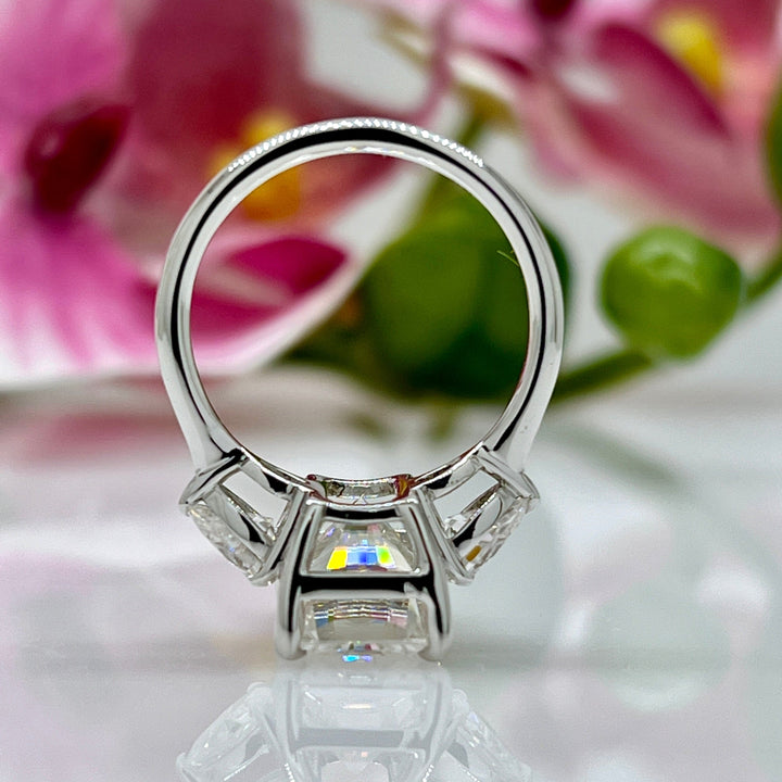 AGI Design Ready to Ship  Leah 5.3ct. Radiant And Pear Shape Moissanite Engagement Ring