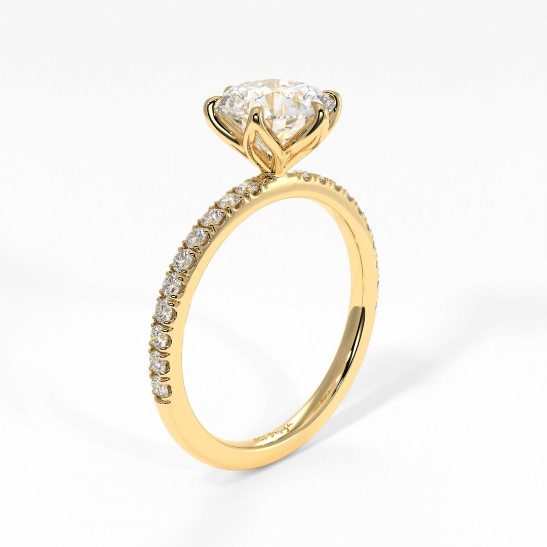 AGIDesignShop Reese Round Moissanite Tulip Engagement Ring