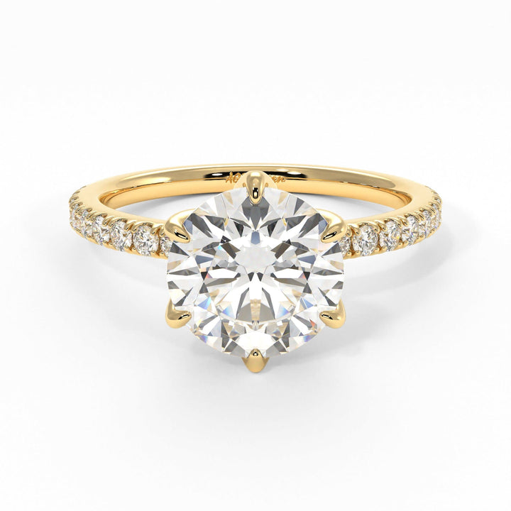 AGIDesignShop Reese Round Moissanite Tulip Engagement Ring