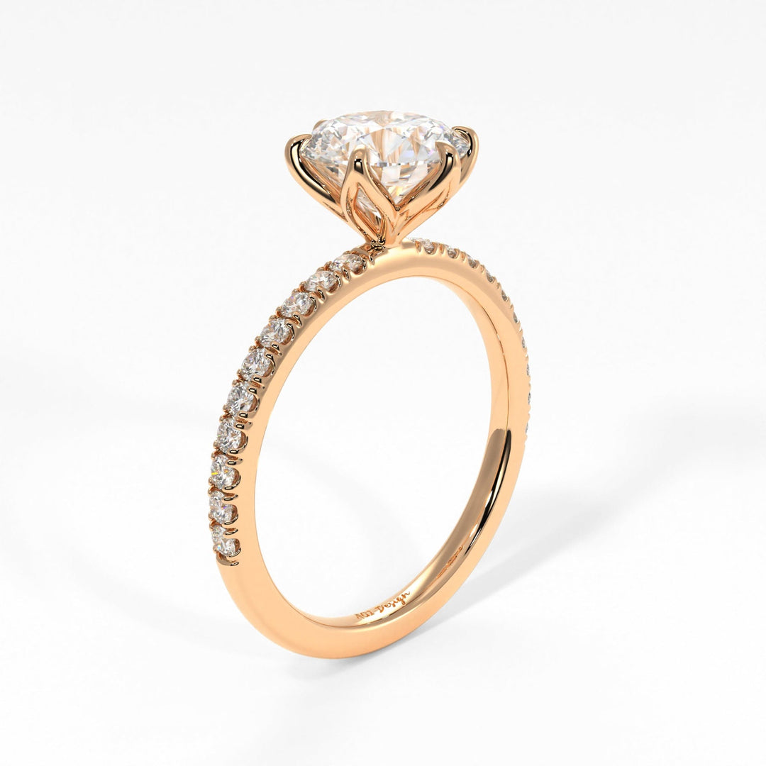 AGIDesignShop Reese Round Moissanite Tulip Engagement Ring