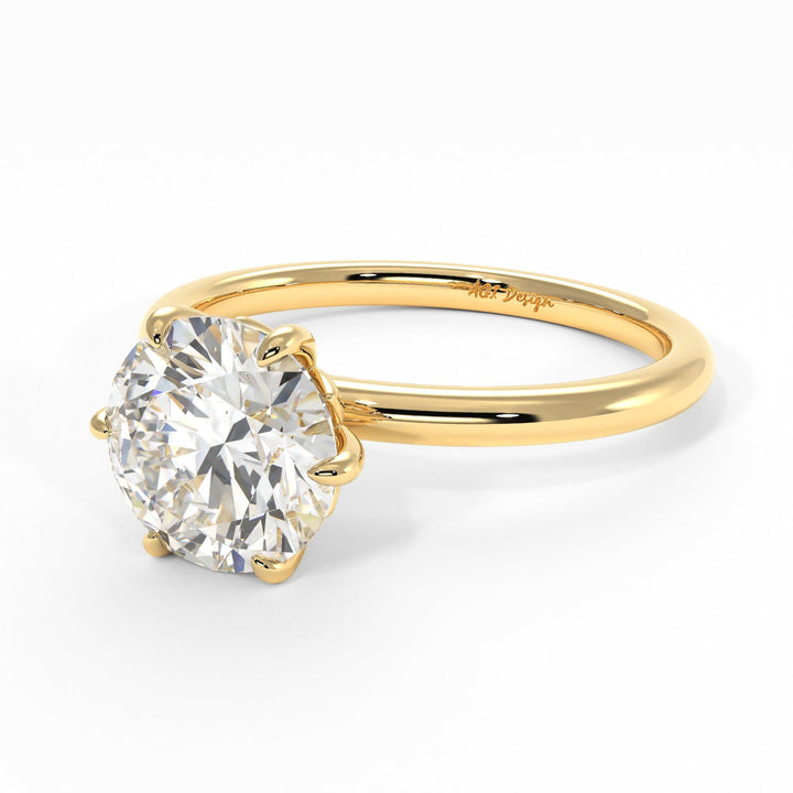 AGIDesignShop Ria Round Moissanite Engagement Ring