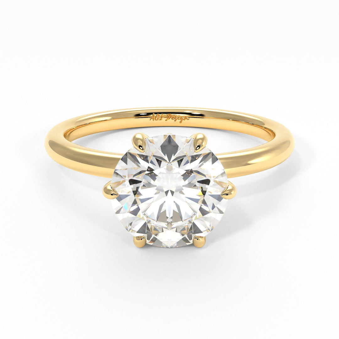 AGIDesignShop Ria Round Moissanite Engagement Ring