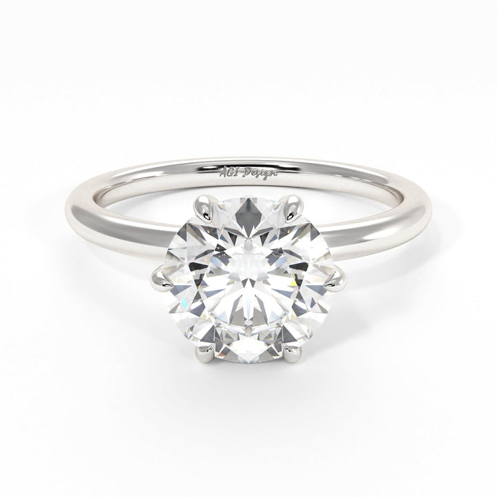 AGIDesignShop Ria Round Moissanite Engagement Ring
