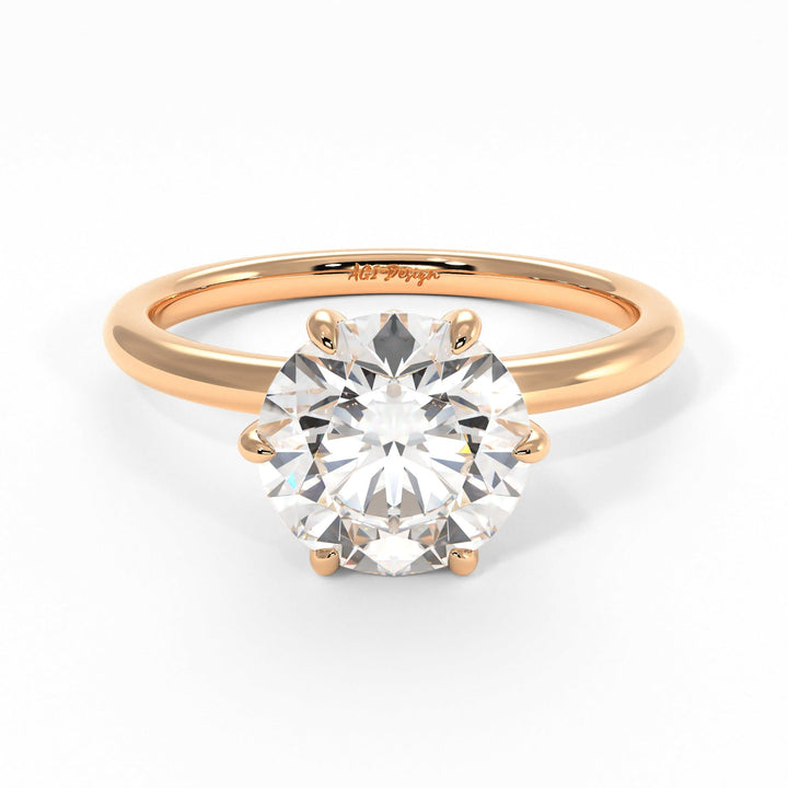 AGIDesignShop Ria Round Moissanite Engagement Ring